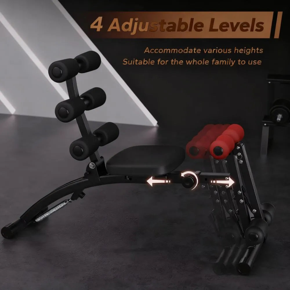 Space-Saving Folding Ab Machine, Adjustable Sit-Up Bench for Home