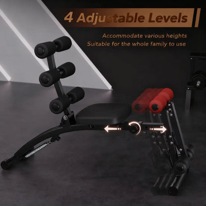 Space-Saving Folding Ab Machine, Adjustable Sit-Up Bench for Home