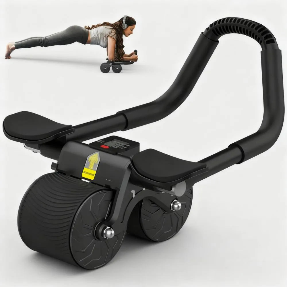 Pro Ab Roller with LCD - 2-in-1 for Rollouts and Planks