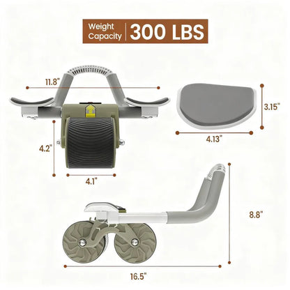 Pro Ab Roller with LCD - 2-in-1 for Rollouts and Planks