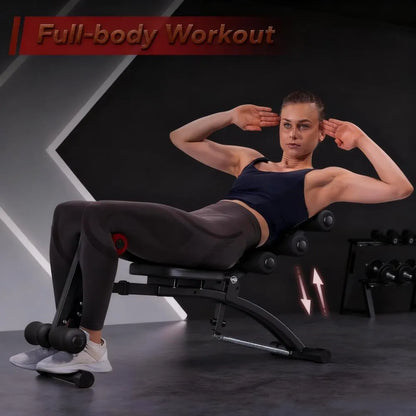 Space-Saving Folding Ab Machine, Adjustable Sit-Up Bench for Home